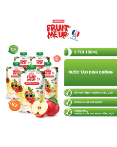 Combo 5 Túi Nước Táo Dinh Dưỡng - Hỗ Trợ Bé Tăng Chiều Cao & Đề Kháng - ANDROS FRUIT ME UP - 150ml x 5