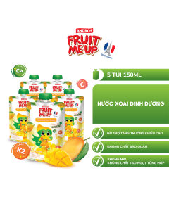 Combo 5 Túi Nước Xoài Dinh Dưỡng - Hỗ Trợ Bé Tăng Chiều Cao & Đề Kháng - ANDROS FRUIT ME UP - 150ml x 5