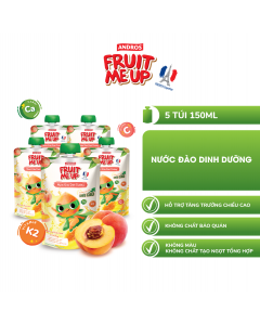 Combo 5 Túi Nước Đào Dinh Dưỡng - Hỗ Trợ Bé Tăng Chiều Cao & Đề Kháng - ANDROS FRUIT ME UP - 150ml x 5