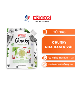 Mứt Trái Cây Pha Chế Nha Đam & Vải - Có miếng trái cây thật - ANDROS CHUNKY - 1kg