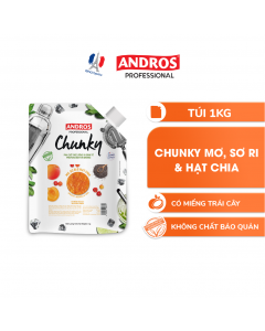 Mứt Trái Cây Pha Chế Mơ, Sori & Hạt Chia - Có miếng trái cây thật - ANDROS CHUNKY - 1kg