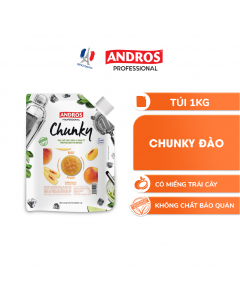 Mứt Trái Cây Pha Chế Đào - Có miếng trái cây thật - ANDROS CHUNKY - 1kg