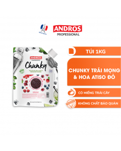 Mứt Trái Cây Pha Chế Trái mọng & Hoa Atiso đỏ - Có miếng trái cây thật - ANDROS CHUNKY - 1kg