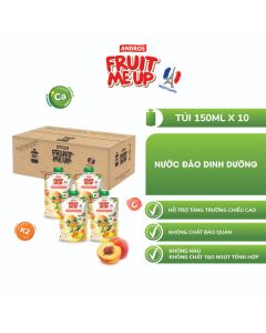 Combo 10 Túi Nước Đào Dinh Dưỡng - Hỗ Trợ Bé Tăng Chiều Cao & Đề Kháng - ANDROS FRUIT ME UP - 150ml x 10