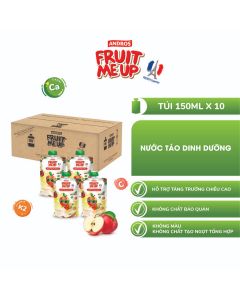 Combo 10 Túi Nước Táo Dinh Dưỡng - Hỗ Trợ Bé Tăng Chiều Cao & Đề Kháng - ANDROS FRUIT ME UP - 150ml x 10