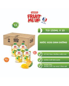 Combo 10 Túi Nước Xoài Dinh Dưỡng - Hỗ Trợ Bé Tăng Chiều Cao & Đề Kháng - ANDROS FRUIT ME UP - 150ml x 10