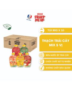 Combo 10 Túi Thạch Trái Cây 5 Vị (Táo, Dâu, Đào, Dưa Hấu, Xoài) - 90% Nước Ép Trái Cây Thật - ANDROS FRUIT ME UP- 90gx10