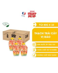 Combo 10 Túi Thạch Đào - 90% Nước Ép Trái Cây Thật - ANDROS FRUIT ME UP- 90gx10