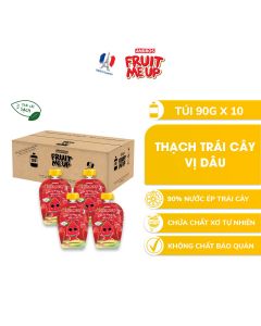 Combo 10 Túi Thạch Dâu - 90% Nước Ép Trái Cây Thật - ANDROS FRUIT ME UP- 90gx10