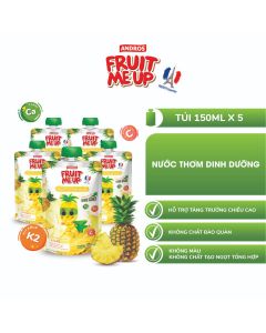 Combo 5 Túi Nước Thơm Dinh Dưỡng - Hỗ Trợ Bé Tăng Chiều Cao & Đề Kháng - ANDROS FRUIT ME UP - 150ml x 5