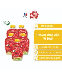 Combo 5 Túi Thạch Dâu - 90% Nước Ép Trái Cây Thật - ANDROS FRUIT ME UP- 90gx5