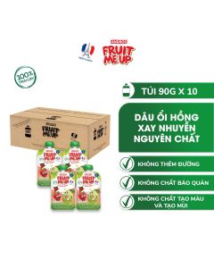 Combo 10 Túi Trái Cây Xay Nhuyễn Vị Dâu ổi hồng - 100% trái cây thật - ANDROS FRUIT ME UP - 90gx10