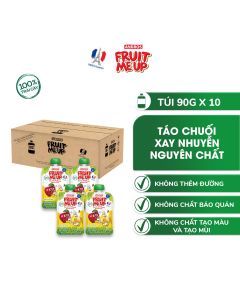 Combo 10 Túi Trái Cây Xay Nhuyễn Vị Táo Chuối - 100% trái cây thật - ANDROS FRUIT ME UP - 90gx10