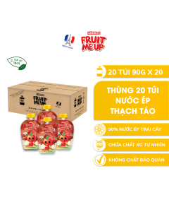 Thùng 20 Túi Thạch Vị Táo - 90% Nước Ép Trái Cây Thật - ANDROS FRUIT ME UP - 90gx20