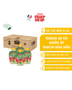 Thùng 20 Túi Thạch Vị Dưa Hấu - 90% Nước Ép Trái Cây Thật - ANDROS FRUIT ME UP - 90g x 20