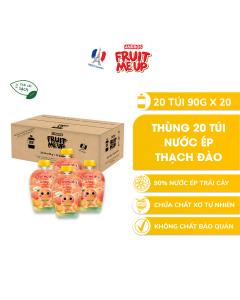 Thùng 20 Túi Thạch Vị Đào - 90% Nước Ép Trái Cây Thật - ANDROS FRUIT ME UP - 90g x 20