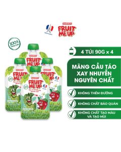 Combo 4 Túi Trái Cây Xay Nhuyễn Vị Mãng cầu táo - 100% trái cây thật - ANDROS FRUIT ME UP - 90gx4