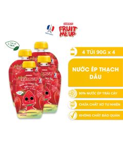 Combo 4 Túi Thạch Dâu - 90% Nước Ép Trái Cây Thật - ANDROS FRUIT ME UP- 90gx4