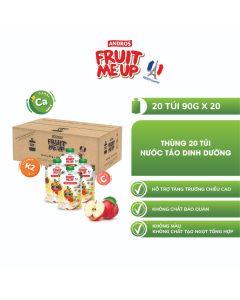 Thùng 20 Túi Nước Táo Dinh Dưỡng - Hỗ trợ bé tăng chiều cao - ANDROS FRUIT ME UP - 150ml x 20