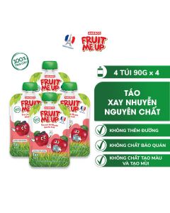 Combo 4 Túi Trái Cây Xay Nhuyễn Vị Táo - 100% trái cây thật - ANDROS FRUIT ME UP - 90gx4
