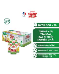 Thùng 20 Túi Trái Cây Xay Nhuyễn Hỗn Hợp 4 Vị - 100% trái cây thật - ANDROS FRUIT ME UP - 90gx20