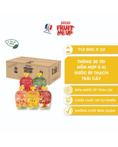 Thùng 20 Túi Thạch Hỗn Hợp 5 Vị - 90% Nước Ép Trái Cây Thật - ANDROS FRUIT ME UP - 90gx20