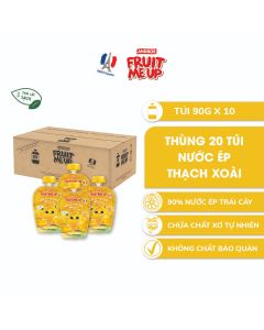 Thùng 20 Túi Thạch Vị Xoài - 90% Nước Ép Trái Cây Thật - ANDROS FRUIT ME UP - 90g x 20