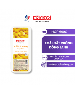 Xoài Cắt Vuông Đông Lạnh - Không chất bảo quản - Trái cây đông lạnh ANDROS IQF - 600g - [Chỉ giao HCM & Hà Nội]
